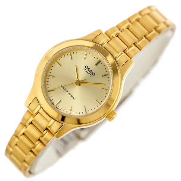 Casio LTP-1128N-9A női karóra, aranyszínű, acél szíj, WR30, dobozzal