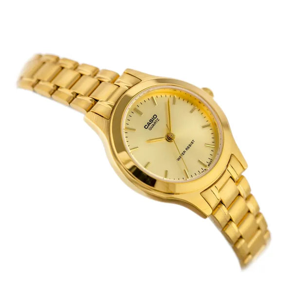 Casio LTP-1128N-9A női karóra, aranyszínű, acél szíj, WR30, dobozzal