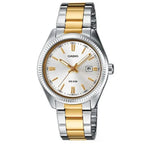 Casio LTP-1302SG-7AV női karóra, ezüst-arany acél, dátum, WR50, 25 mm