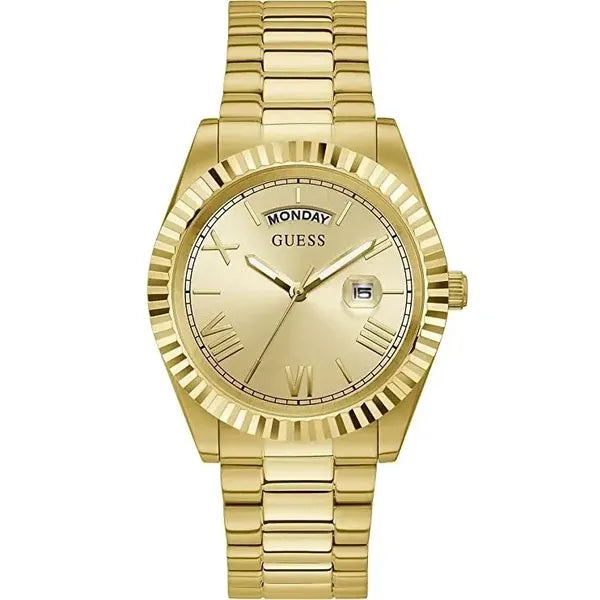 Guess férfi karóra arany acél szíjjal, 42 mm, kvarc, WR30 GW0265G2