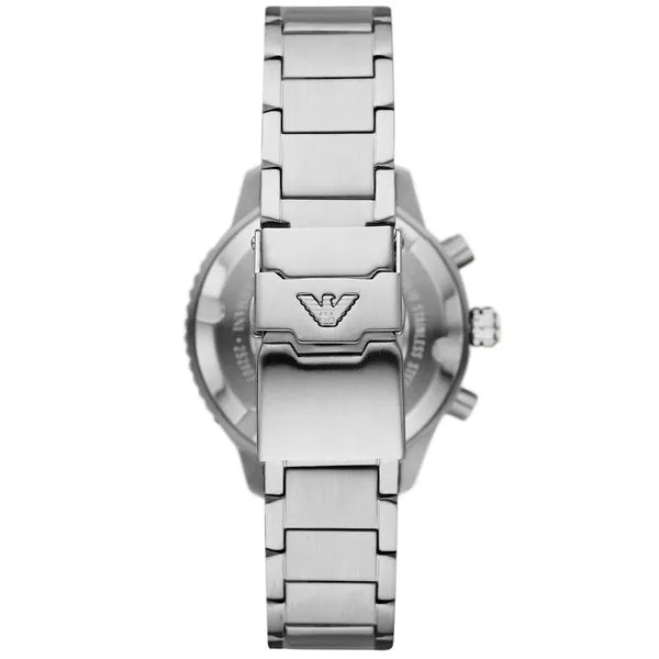 Emporio Armani AR11500 férfi búváróra, 43 mm, acél, zöld, kronográf, 10 ATM