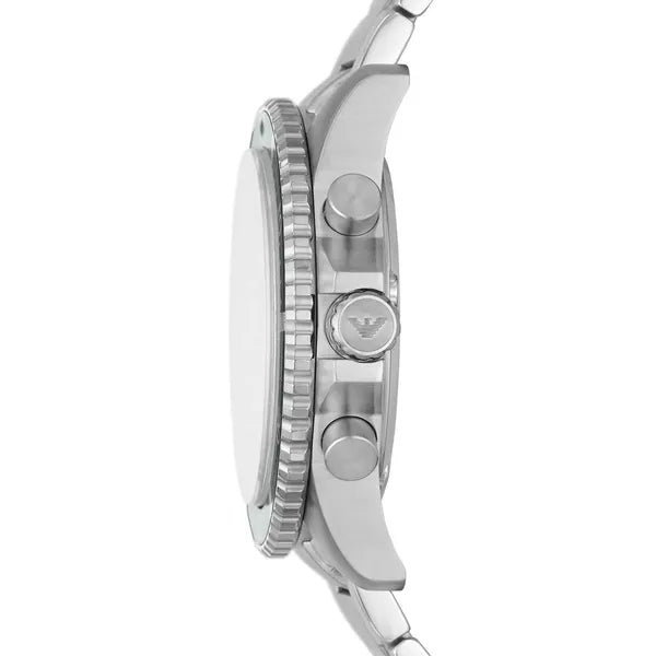 Emporio Armani AR11500 férfi búváróra, 43 mm, acél, zöld, kronográf, 10 ATM