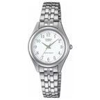 Casio LTP-1129A-7BH női karóra, ezüst acél szíj, 26 mm, WR30, kvarc