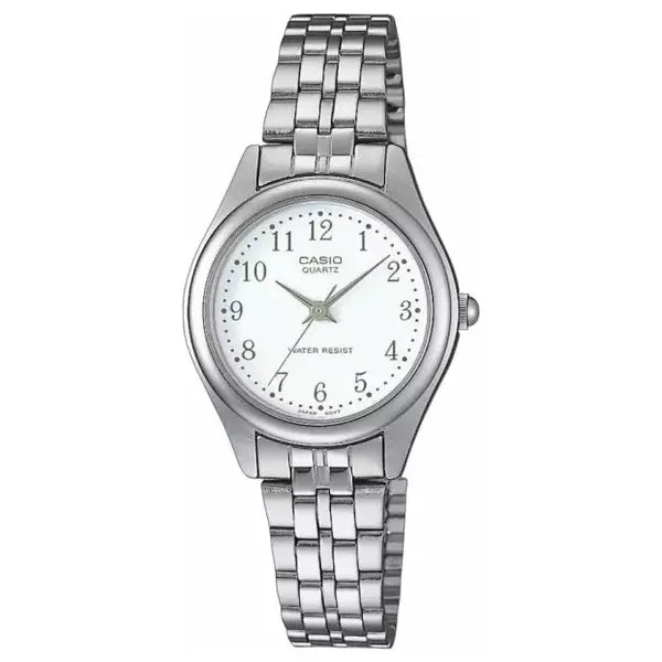 Casio LTP-1129A-7BH női karóra, ezüst acél szíj, 26 mm, WR30, kvarc