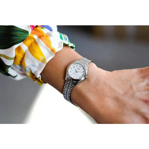 Casio LTP-1129A-7BH női karóra, ezüst acél szíj, 26 mm, WR30, kvarc
