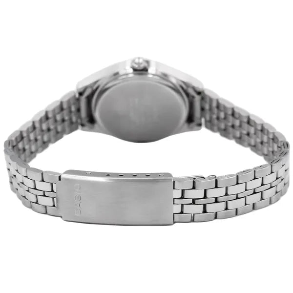 Casio LTP-1129A-7BH női karóra, ezüst acél szíj, 26 mm, WR30, kvarc