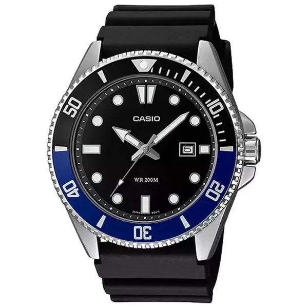 Casio MDV-107-1A2 férfi búváróra, WR200, 47 mm, kvarc, fekete szíj
