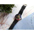 Casio MDV-107-1A3 férfi búváróra, WR200, kvarc, fekete számlap, gyanta szíj