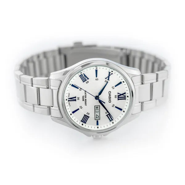Casio férfi karóra MTP-1384D-7A2, 41 mm, acél szíj, WR100, dátum