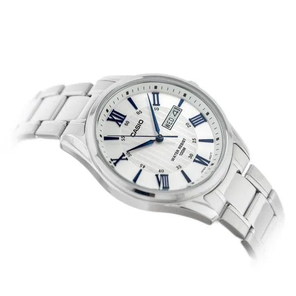 Casio férfi karóra MTP-1384D-7A2, 41 mm, acél szíj, WR100, dátum