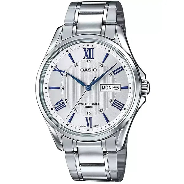 Casio férfi karóra MTP-1384D-7A2, 41 mm, acél szíj, WR100, dátum