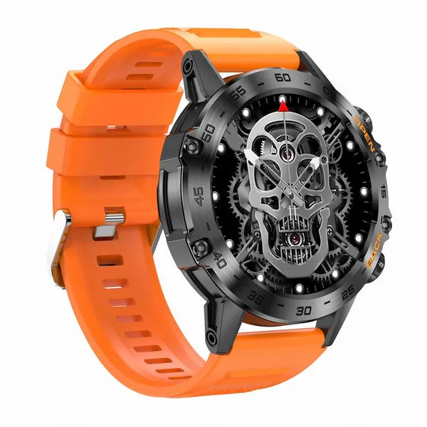 GRAVITY GT9-4 férfi okosóra 1.39'', BT hívás, IP67, narancs szíj, grafit tok