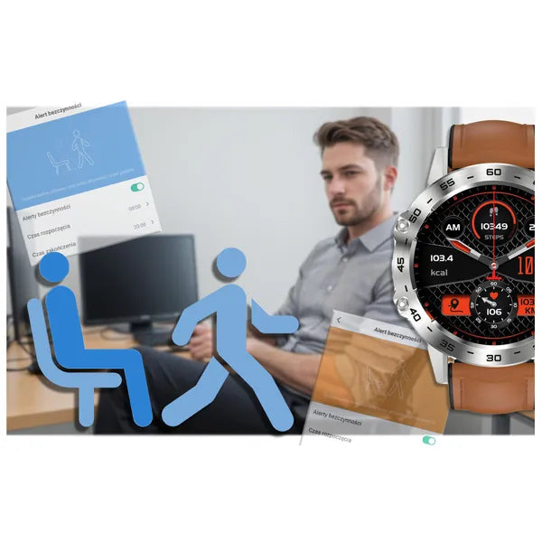 Gravity GT9-8 férfi okosóra 1.39" IPS, BT hívás, pulzus/SpO2, vérnyomás, IP67