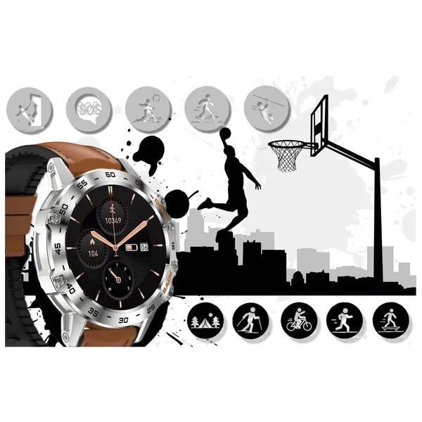 Gravity GT9-8 férfi okosóra 1.39" IPS, BT hívás, pulzus/SpO2, vérnyomás, IP67