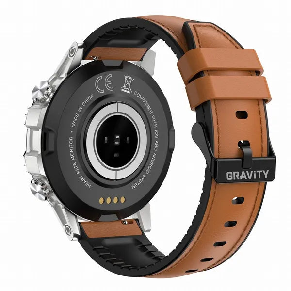 Gravity GT9-8 férfi okosóra 1.39" IPS, BT hívás, pulzus/SpO2, vérnyomás, IP67
