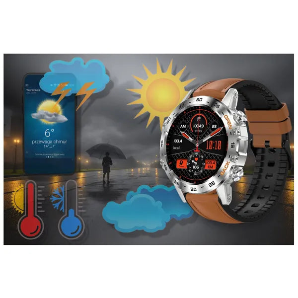 Gravity GT9-8 férfi okosóra 1.39" IPS, BT hívás, pulzus/SpO2, vérnyomás, IP67