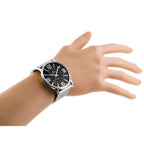 G. Rossi női kvarc karóra, fekete számlap, ezüst fém szíj, 40 mm, WR30, Miyota