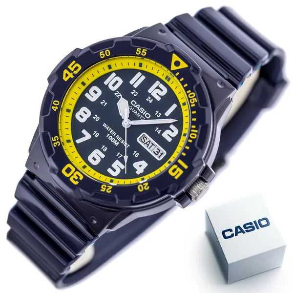Casio MRW-200HC-2BVDF férfi karóra, 10 bar, kvarc, 44 mm, sötétkék