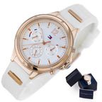 Tommy Hilfiger Eve 1782280 női karóra, rózsaarany tok, fehér szilikon, 5 ATM