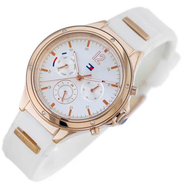 Tommy Hilfiger Eve 1782280 női karóra, rózsaarany tok, fehér szilikon, 5 ATM