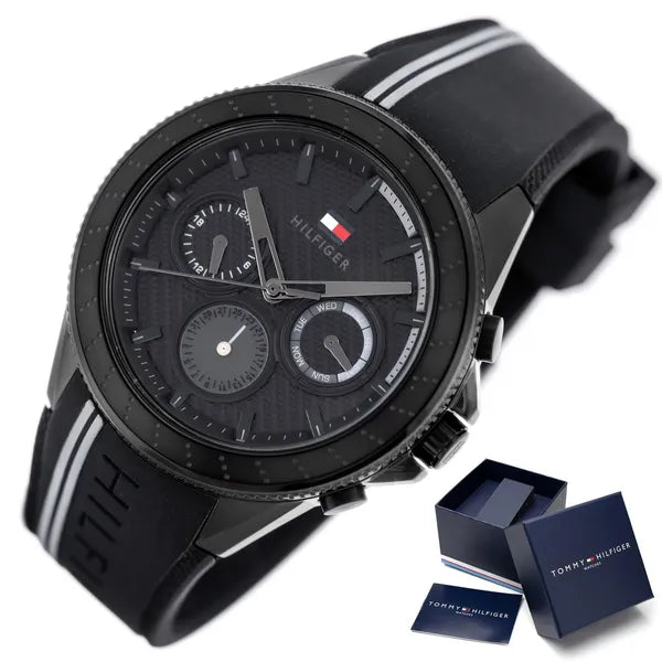 Tommy Hilfiger Aiden 1791861 férfi karóra, fekete, acél szíj, 45 mm, WR50