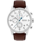 Hugo Boss 1513495 férfi karóra, kvarc, kronográf, 44 mm, barna bőrszíj