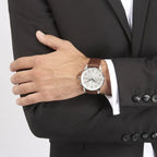 Hugo Boss 1513495 férfi karóra, kvarc, kronográf, 44 mm, barna bőrszíj