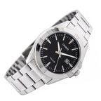 Casio MTP-1308D-1AV férfi karóra, fekete számlap, acél szíj, WR50, dátum, 39 mm