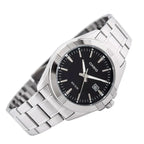Casio MTP-1308D-1AV férfi karóra, fekete számlap, acél szíj, WR50, dátum, 39 mm