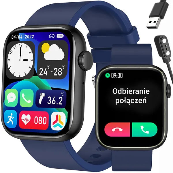 Gravity GT3-5 okosóra 1,85'' TFT, Bluetooth hívás, IP67, fekete/kék