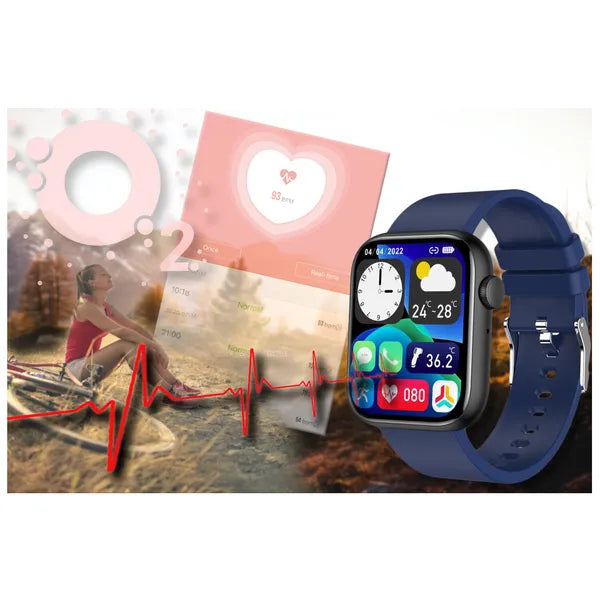 Gravity GT3-5 okosóra 1,85'' TFT, Bluetooth hívás, IP67, fekete/kék