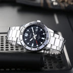 Casio MTP-VD01D-1EV férfi karóra, 44 mm, acél, fekete számlap, WR50, kvarc