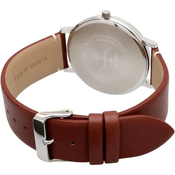 Casio MTP-B105L-2AV férfi karóra, bőr szíj, 50M, kék számlap, ezüst tok