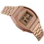 Casio B640WC-5A női digitális karóra, rozéarany acél szíj, WR50