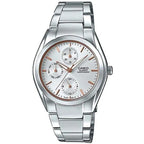 Casio MTP-1405D-7A férfi karóra, acél, ezüst, dátum, WR30, díszdoboz