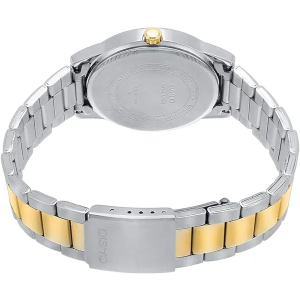 Casio férfi karóra MTP-1303SG-7A, 38 mm, acél, ezüst/arany, WR50, díszdoboz