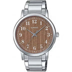 Casio férfi karóra MTP-E145D-5B2, acél szíj, barna számlap, WR30, doboz