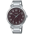 Casio férfi karóra, MTP-E145D-5B1, barna számlap, kvarc, acél szíj, WR30