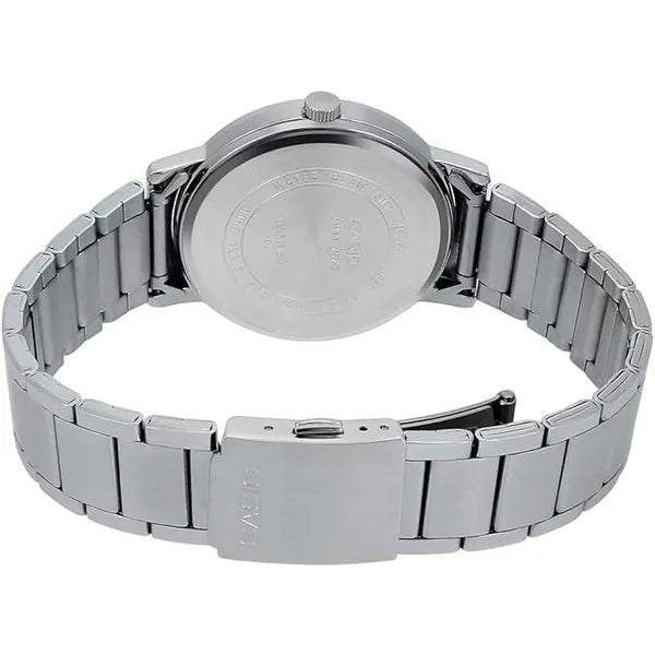 Casio férfi karóra, MTP-E145D-5B1, barna számlap, kvarc, acél szíj, WR30