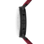 Emporio Armani AR11265 férfi kronográf óra, 43 mm, bordó, bőr szíj, fekete tok