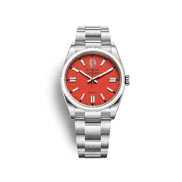 Donoval DL0003 automata férfi karóra, 41 mm, acél szíj, zafírüveg, piros