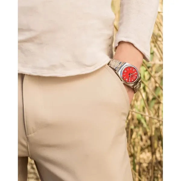 Donoval DL0003 automata férfi karóra, 41 mm, acél szíj, zafírüveg, piros