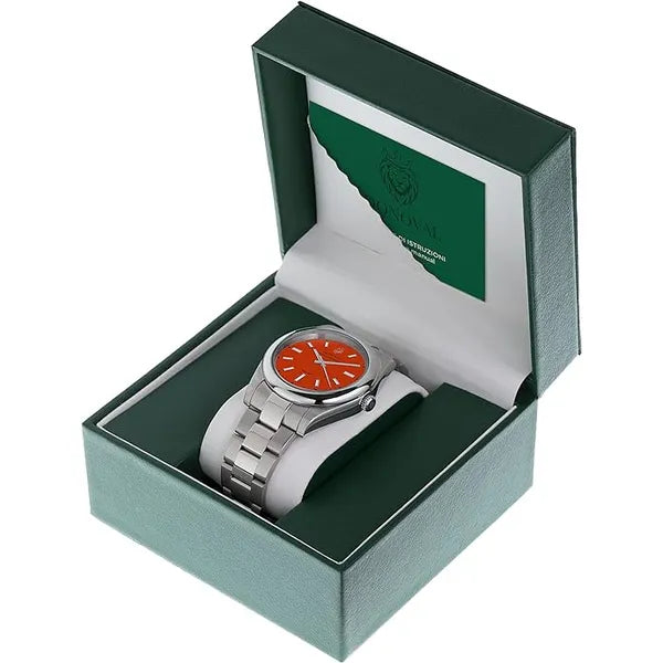 Donoval DL0003 automata férfi karóra, 41 mm, acél szíj, zafírüveg, piros