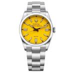 Donoval DL0004 automata karóra, 41 mm, zafírüveg, acélszíj, WR30, sárga számlap