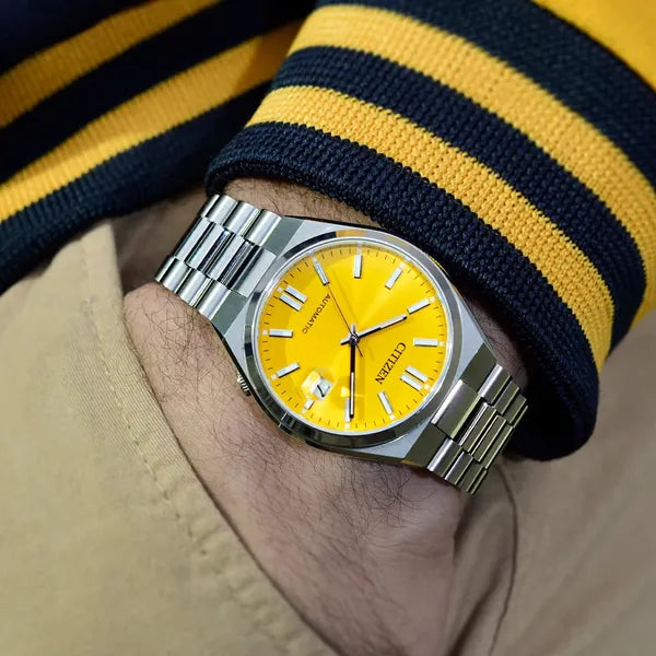Citizen Tsuyosa NJ0150-81Z férfi automata óra, zafír, sárga, 40 mm