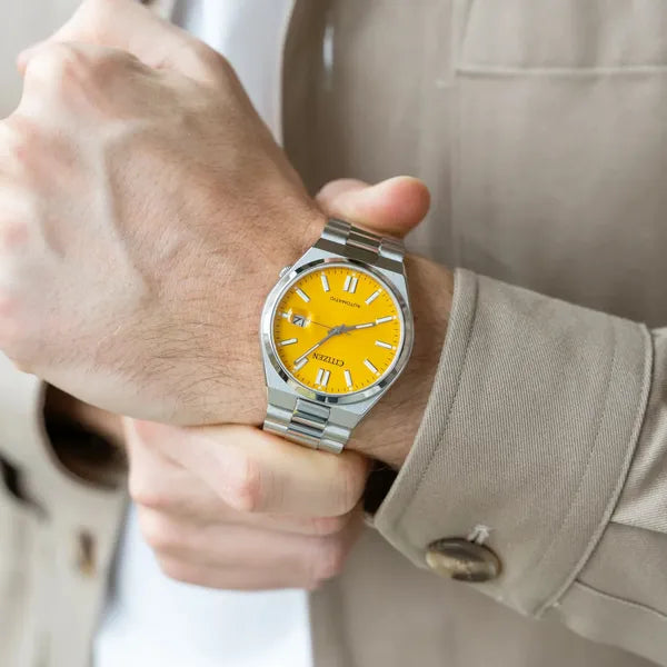 Citizen Tsuyosa NJ0150-81Z férfi automata óra, zafír, sárga, 40 mm