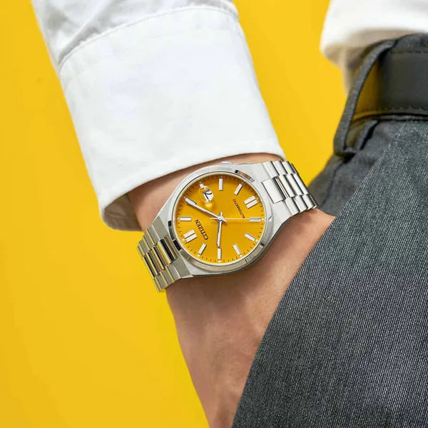 Citizen Tsuyosa NJ0150-81Z férfi automata óra, zafír, sárga, 40 mm