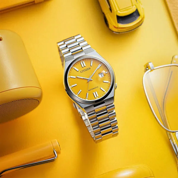 Citizen Tsuyosa NJ0150-81Z férfi automata óra, zafír, sárga, 40 mm