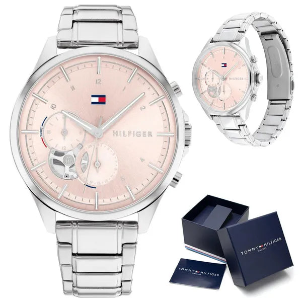 Tommy Hilfiger Quinn női karóra 38 mm, rozsdamentes acél, rózsaszín, kvarc