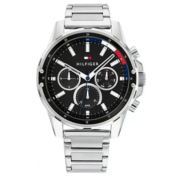 Tommy Hilfiger Mason férfi karóra 1791936, 45 mm, acél, fekete, 5 ATM